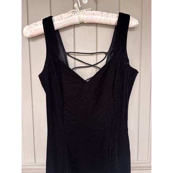 Sexy Witchy Vintage Jessica McClintock Maxi Dress 5/6 Y2K Goth Velvet - Picture 8 of 16